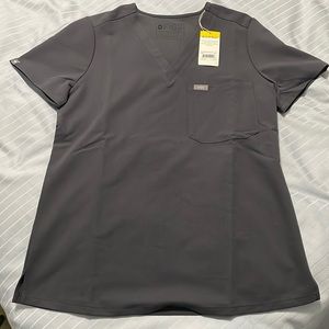 Figs Catarina Scrub Top - Charcoal